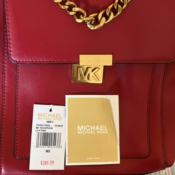 Michael Kors Scarlet Leather Backpack with Gold Hardware main image 11